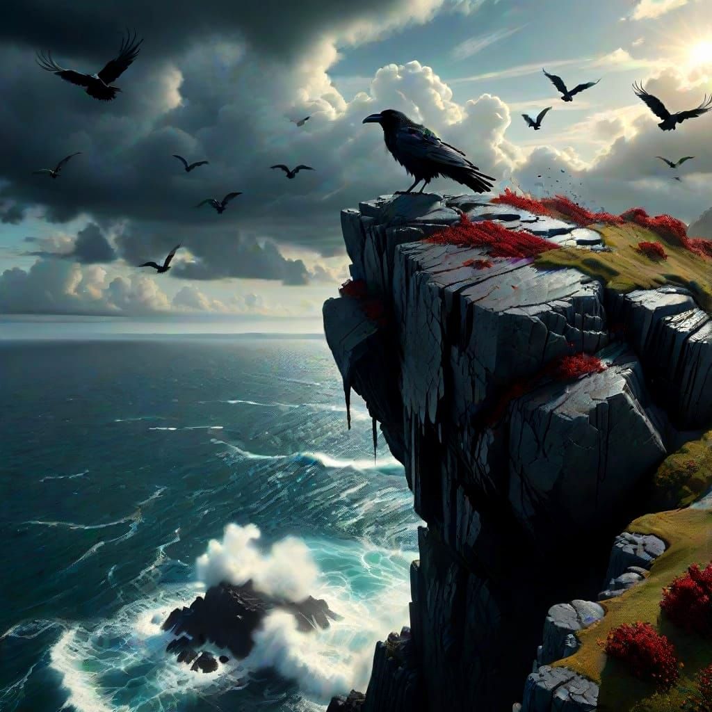 Bleeding Stone Monolith on a Cliffside