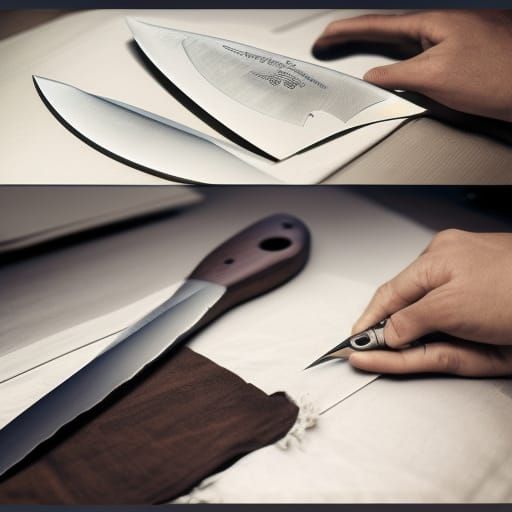 knife, wraped in cloth on a desk