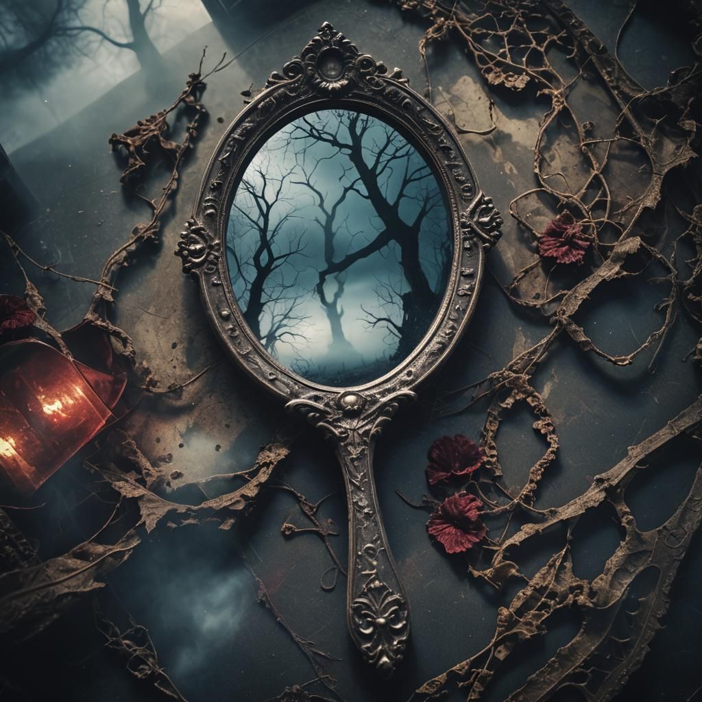 Demonic Reflections in Ancient Gothic Mirror