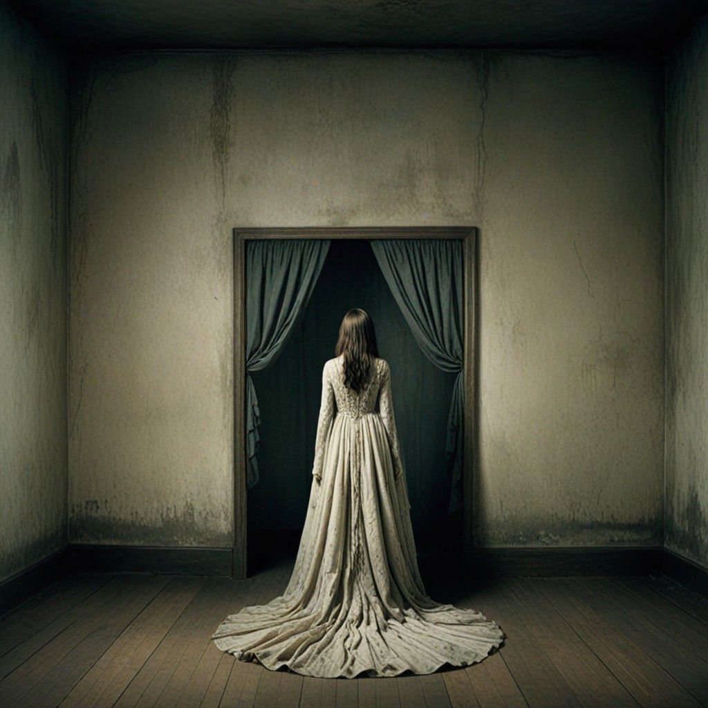 A Haunted House in Mysterious, Dark, Atmospheric Style