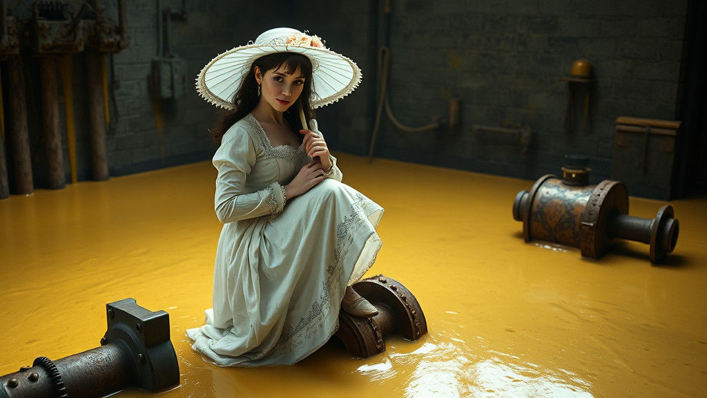 Eerie Encounter: Woman and Ooze, Cinematic Film Still