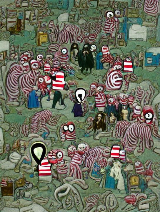 Eldritch Nightmare: A Surreal 'Where's Waldo' Scene