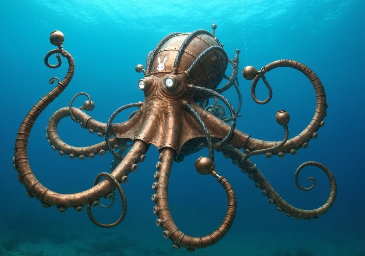 Mechanical Octopus Swims Ocean Floor