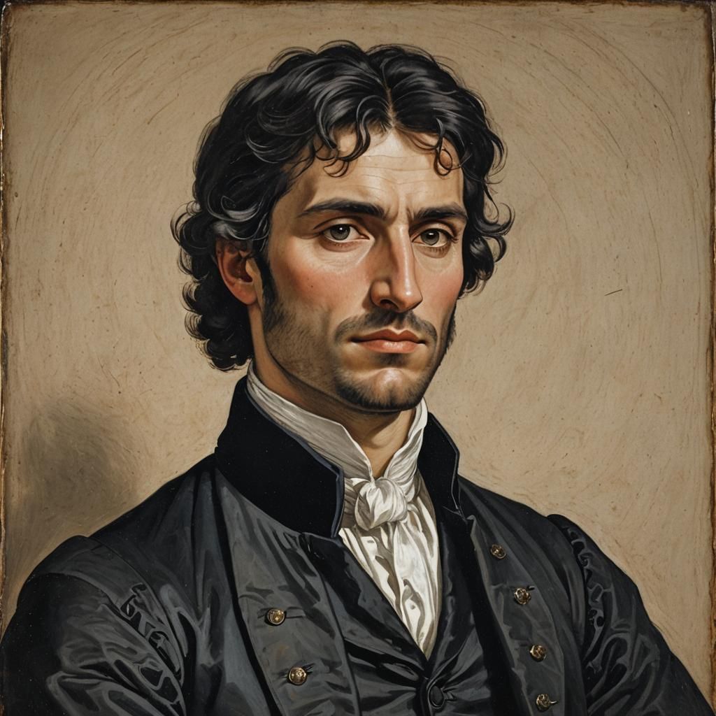 Italian Man in Renaissance Portrait with Chiaroscuro