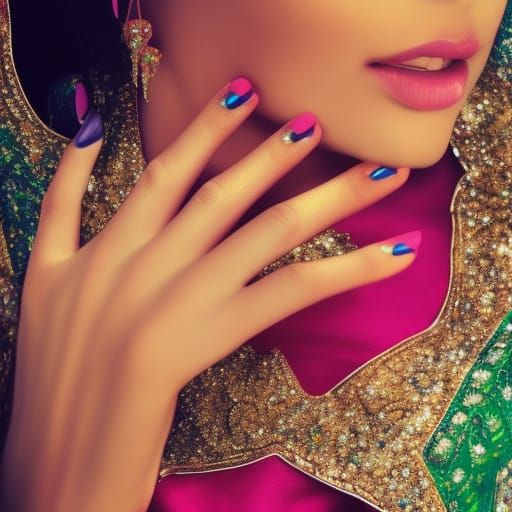 Ethereal Arabian Queen with Pearly Nails