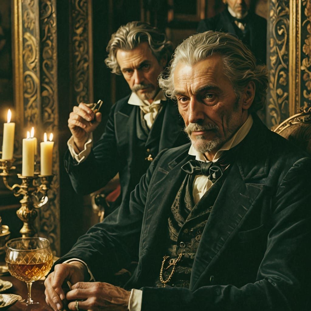 Elegant Victorian Gentleman in Mysterious Mansion