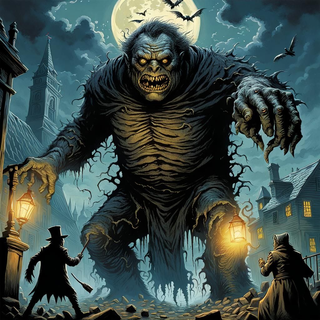 Classic Horror Scene in Doré Style