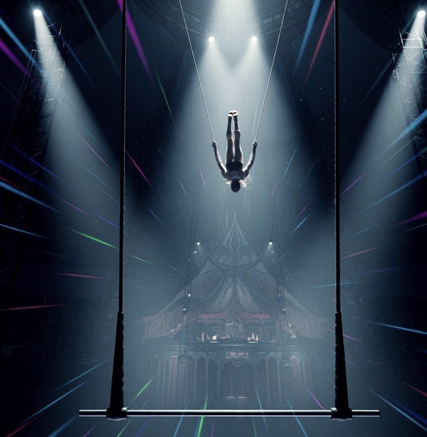 Circus Performer's Trapeze Spin: Action Shot