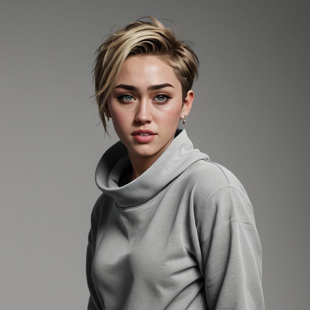 Miley Cyrus Portrait in 3D Unreal Engine