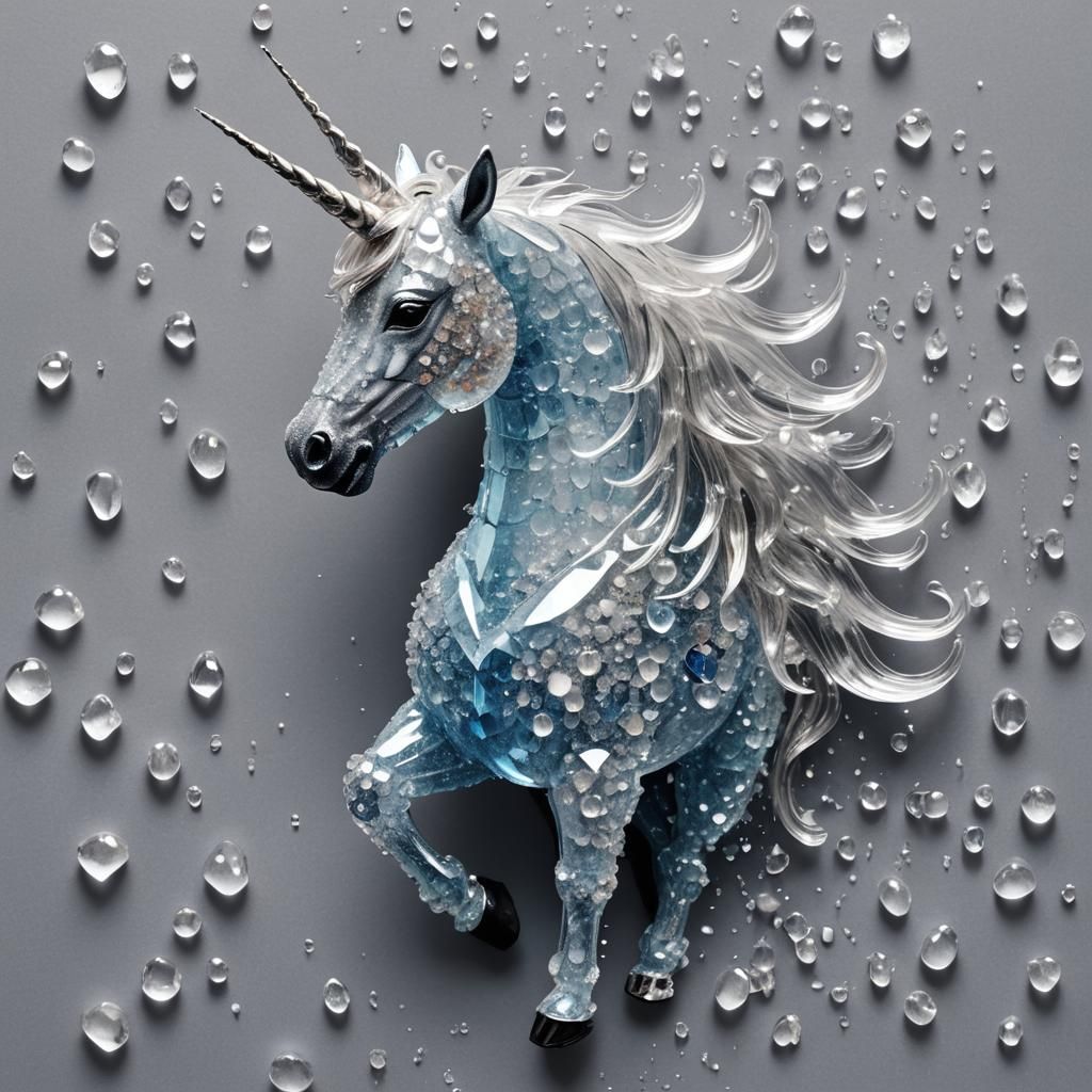 Crystalline Water Unicorn Fantasy