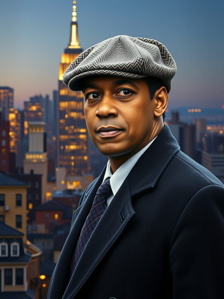 Photorealistic Portrait of a Man in Cityscape