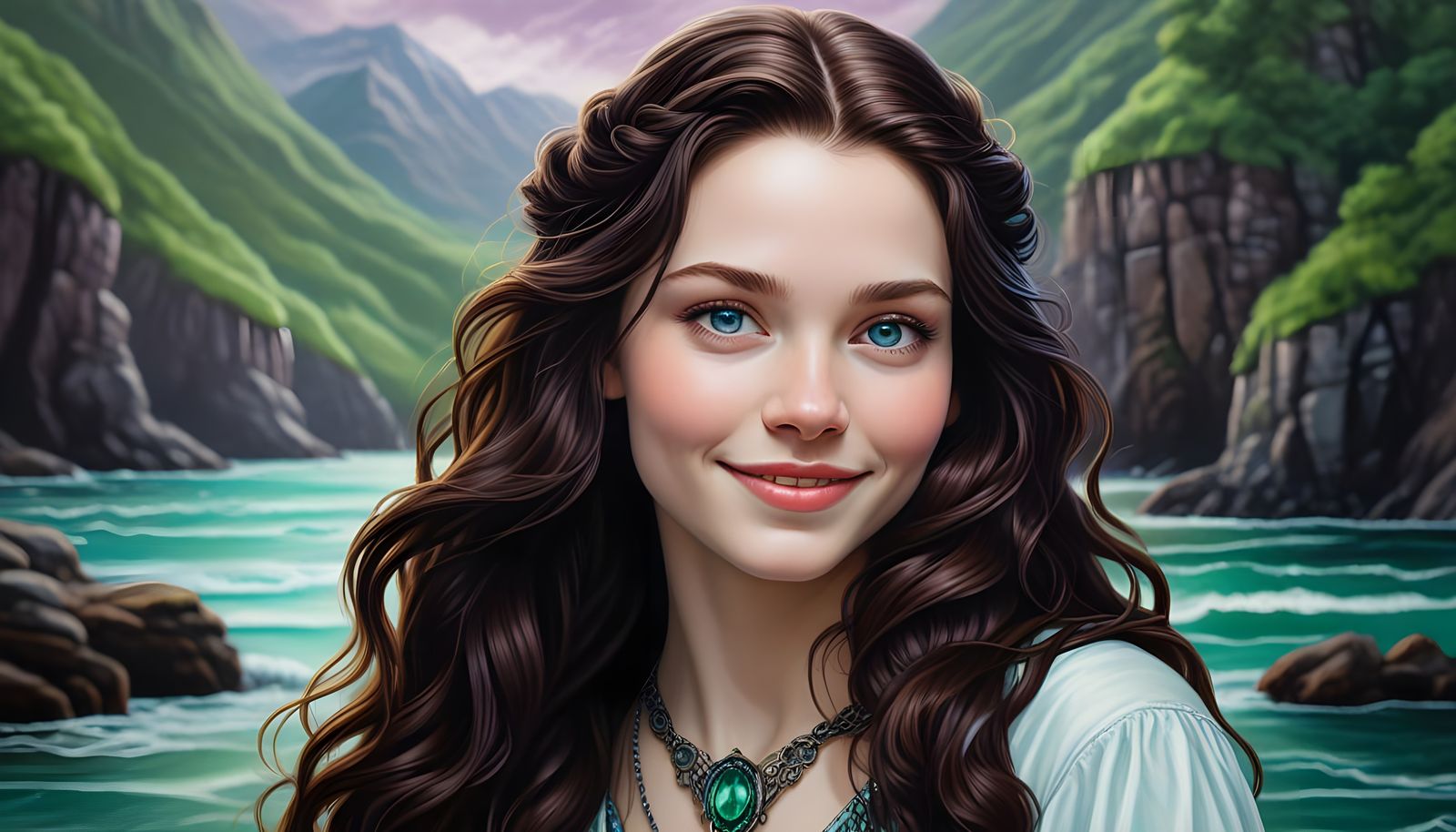 Ethereal Norse Goddess in Soft Gothic Oil Painting