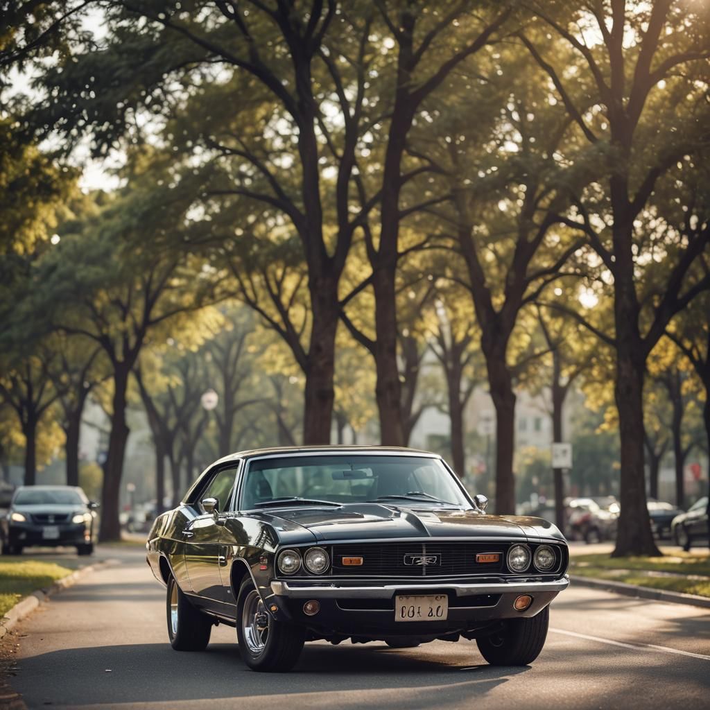 Muscle Car in Professional Photography Style
