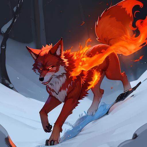 Fiery Wolf Illustration