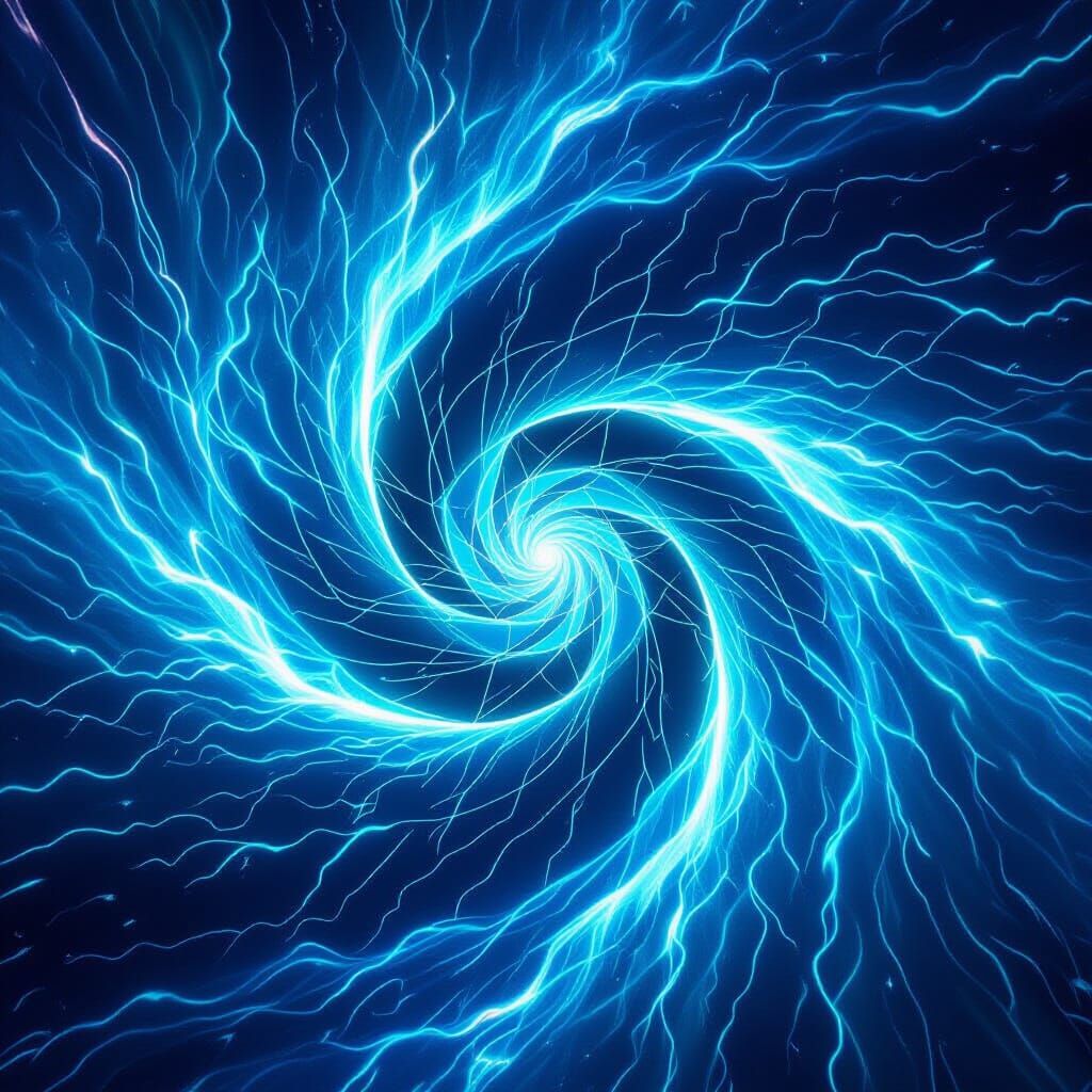 Electric Blue and Green Energy Vortex