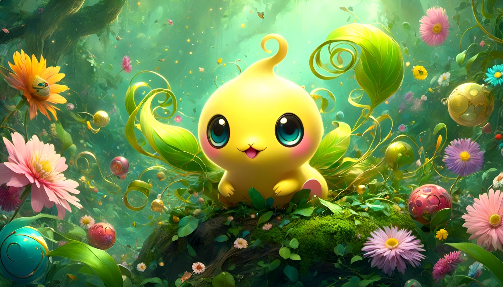 Cute Bellsprout Pokemon Digital Art