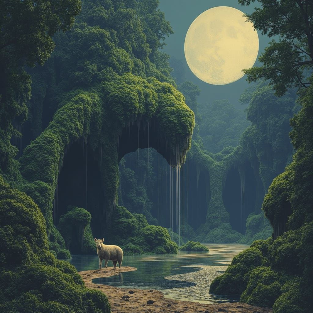 Jabberwocky's Fantastical World in Vibrant Colors