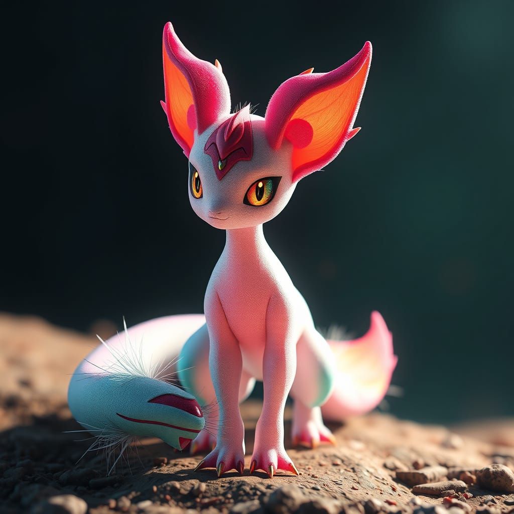 Real Life Mew Pokemon in 3D Anime Art