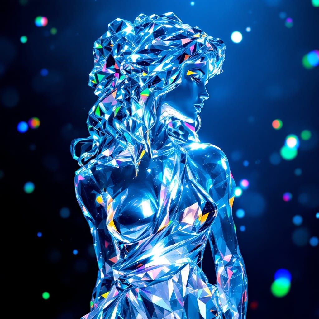 Glowing Ice Goddess Shines Like A Diamond