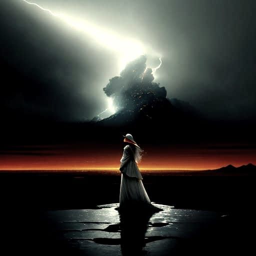 A Woman's Epic Struggle in a Desert of Contrasting Elements