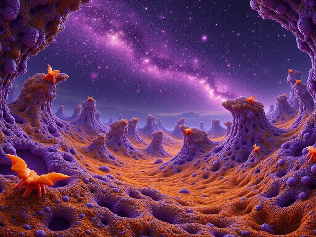 Galactic Odyssey in Cosmic Purple Hues