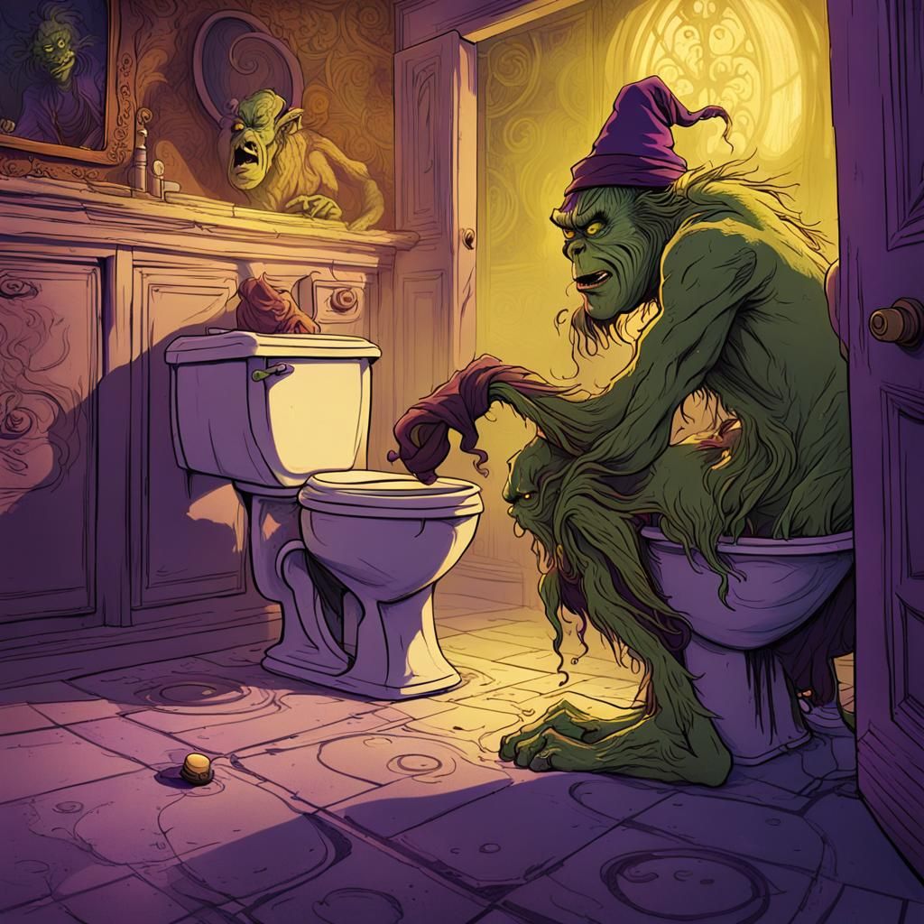 The Grinch Bullied on Halloween Night, Art Nouveau
