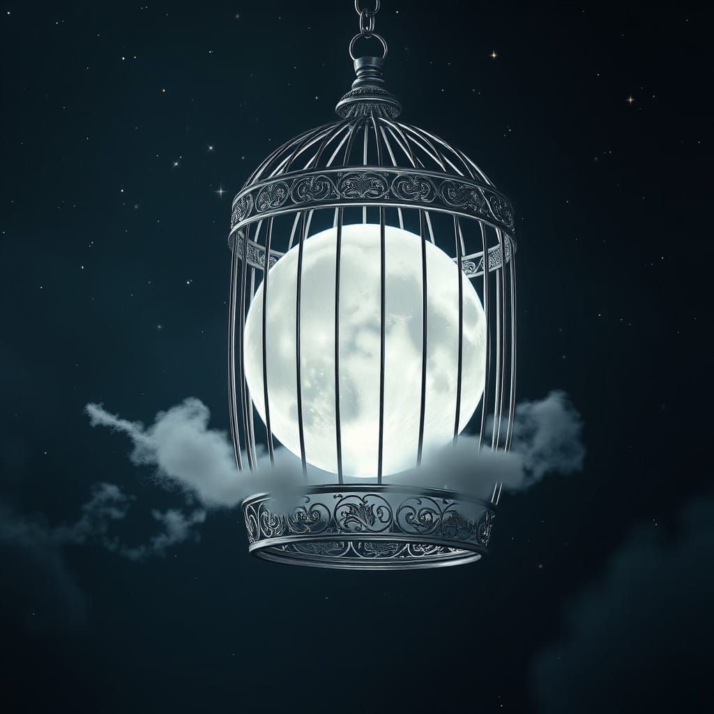 Ethereal Full Moon in Celestial Cage