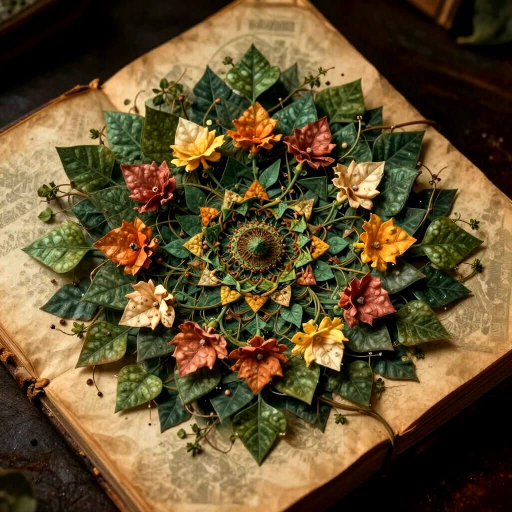 Enchanted Book Blooms: Fantastical Plant Double Exposure