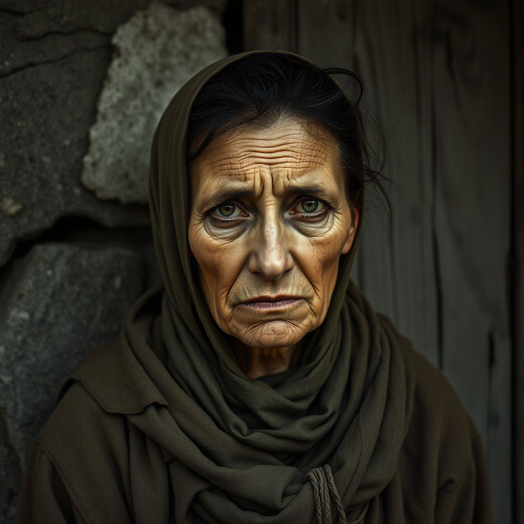 Introspective Portrait in Somber Realism Style