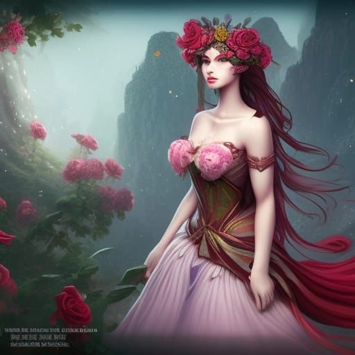 Detailed Matte Painting of The Rose Queen