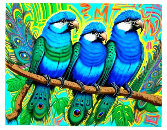 Vibrant Garden Scene in Colorful Graffiti Style