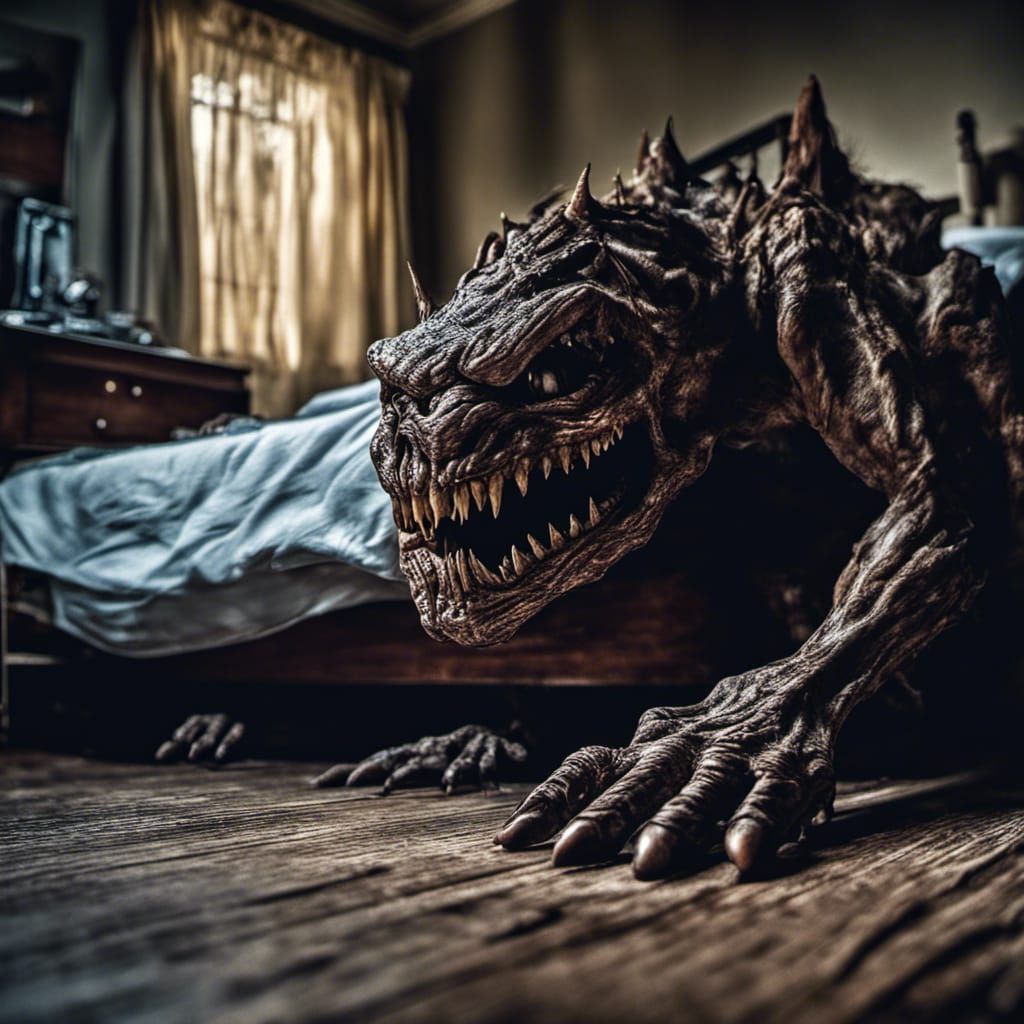Hyperrealistic Monster Under the Bed