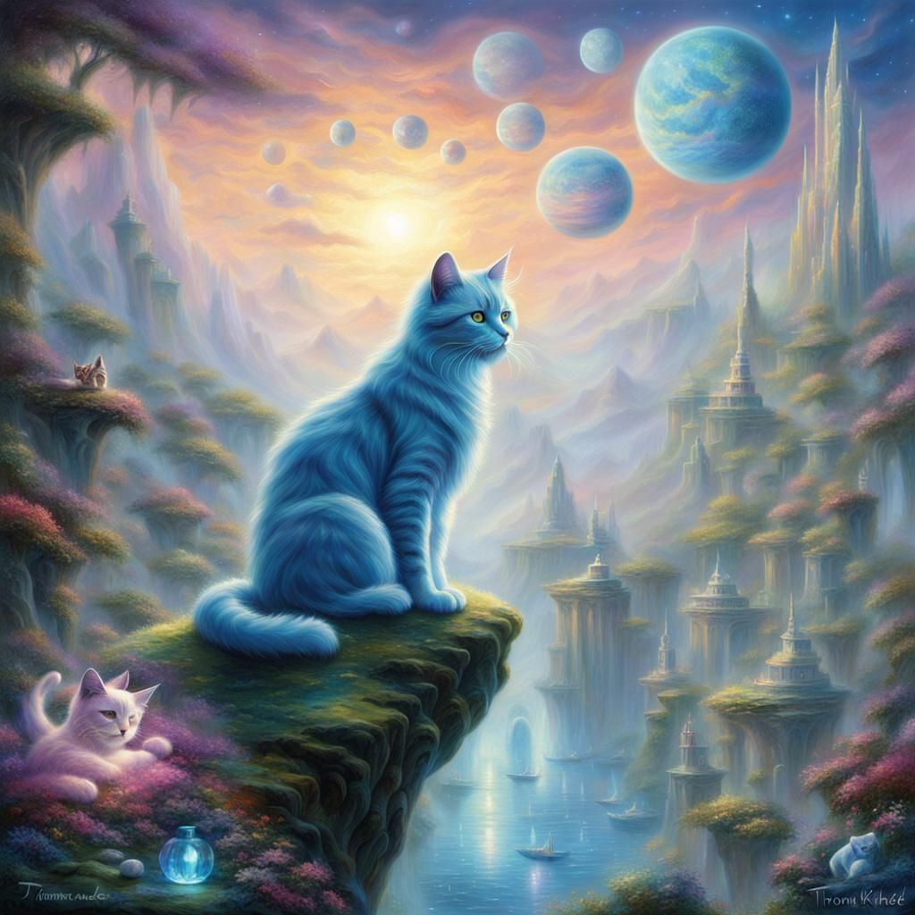 Ethereal Crystal Cat on Alien World