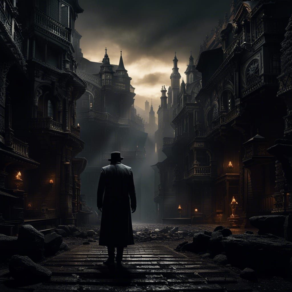 Dramatic Shadow Figure in Digital Matte Painting