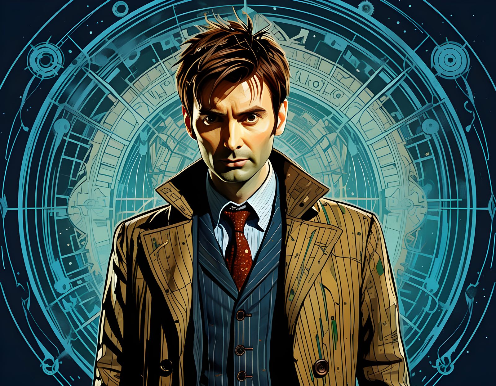 David Tennant as The Tenth Doctor, Bio Punk Digital Art