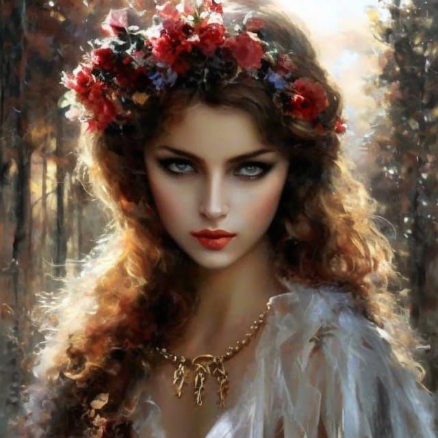 Elegant Russian Woman, Masterpiece in Realism Style