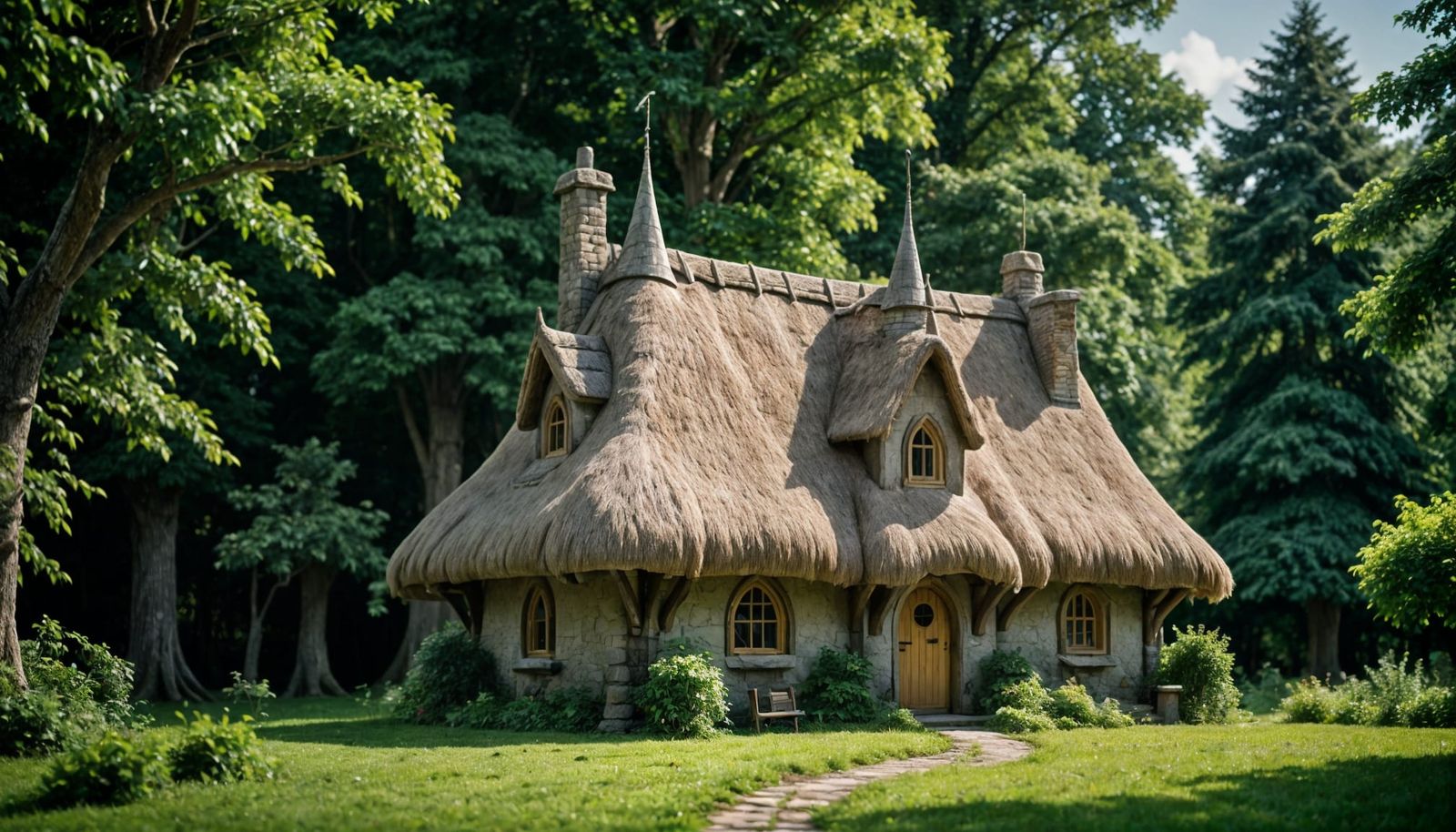 Enchanting Elven Cottage in Forest Landscape