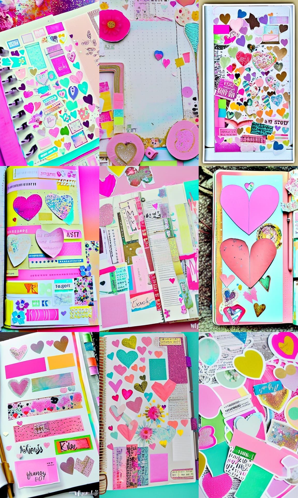 Scrapbook Junk Journaling Page with Flower Stickers