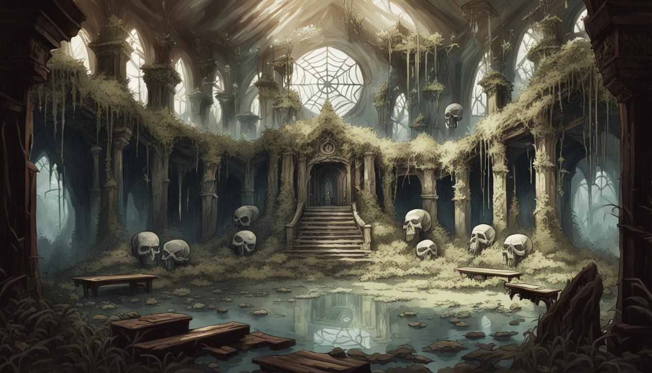 Forgotten Temple Concept Art in Pencil Style