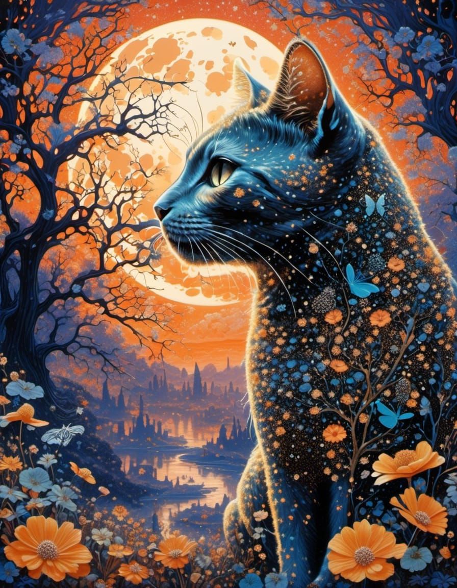 Sunset with cat 🧡