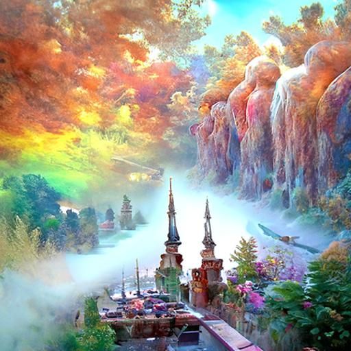 Ethereal Fantasy Heaven in Luminist Style