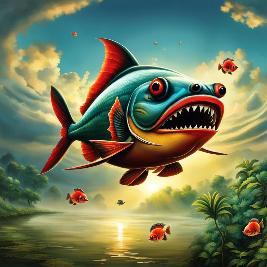 Flying Piranhas Generated by AI