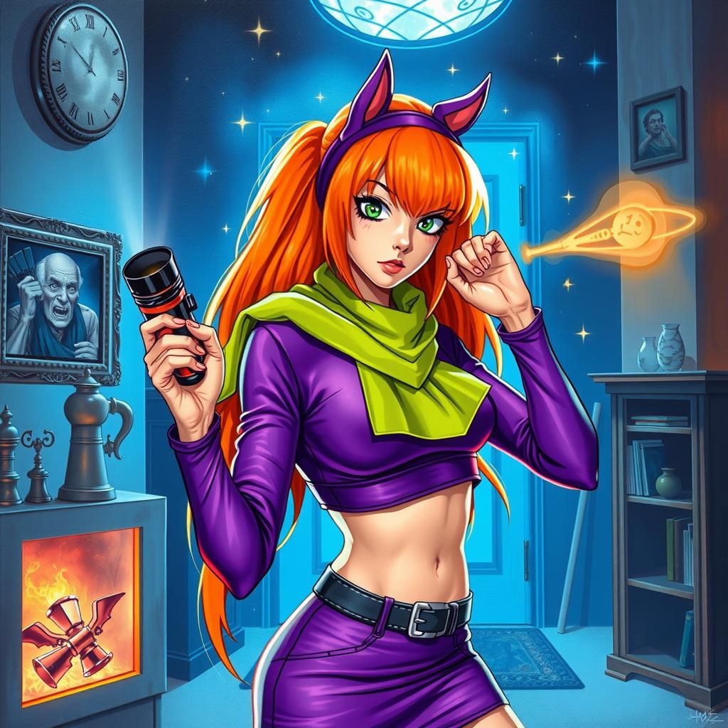 Daphne in Retro Sci-Fi Cyberpunk Style