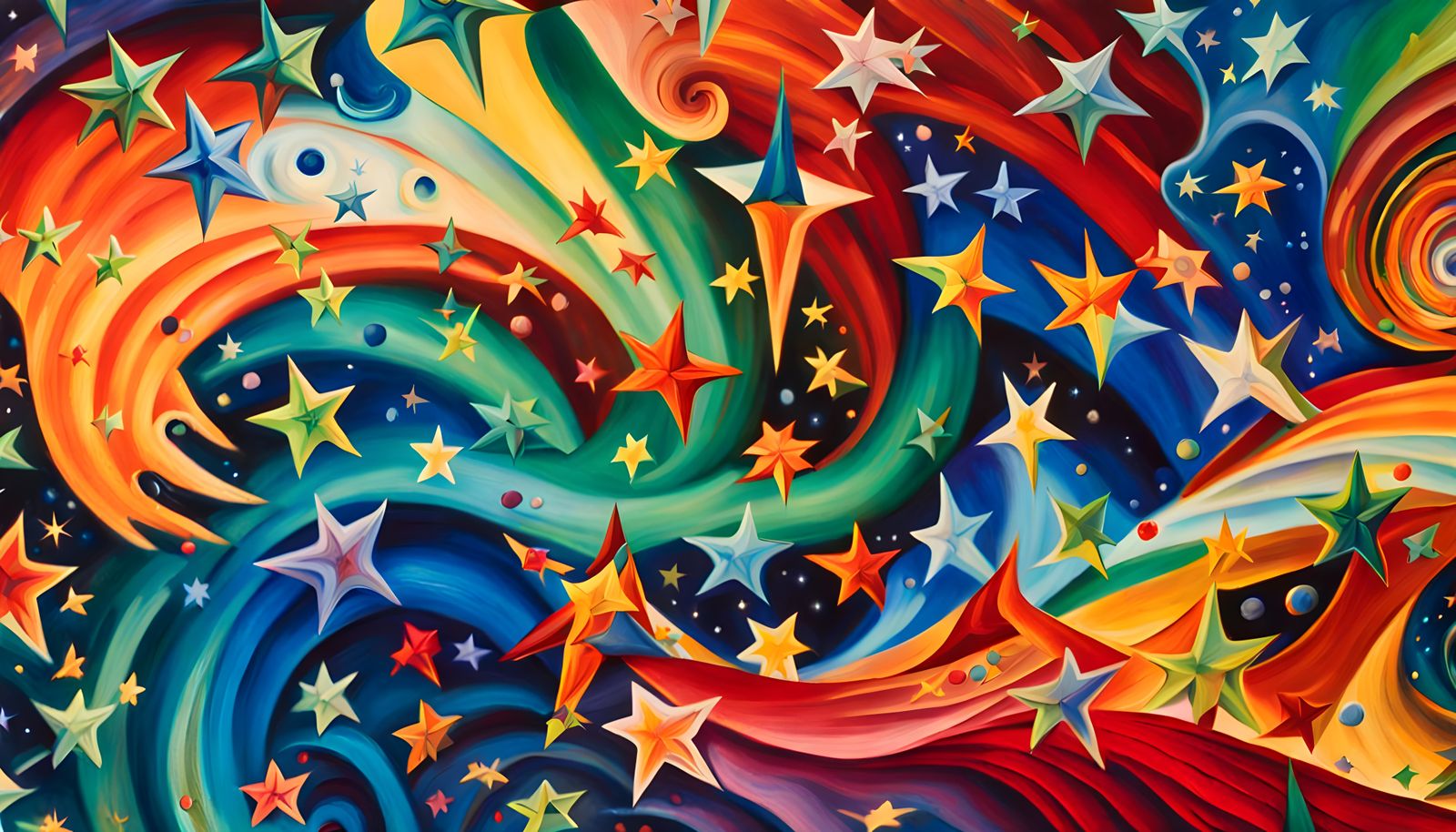 Stellar Whirlpool Galaxy in Vibrant Opalescent Hues