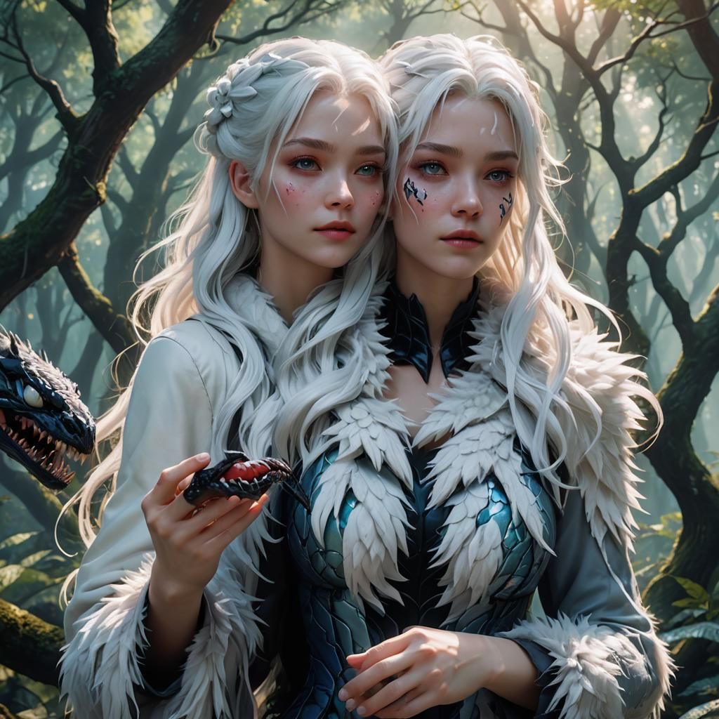 Mystic Anime Girl with Venom in 3D Style