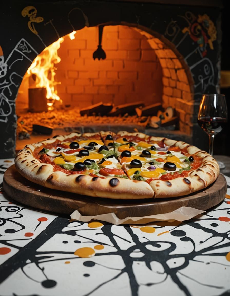 Cubist Pizza Chef in Day of the Dead Pizzeria