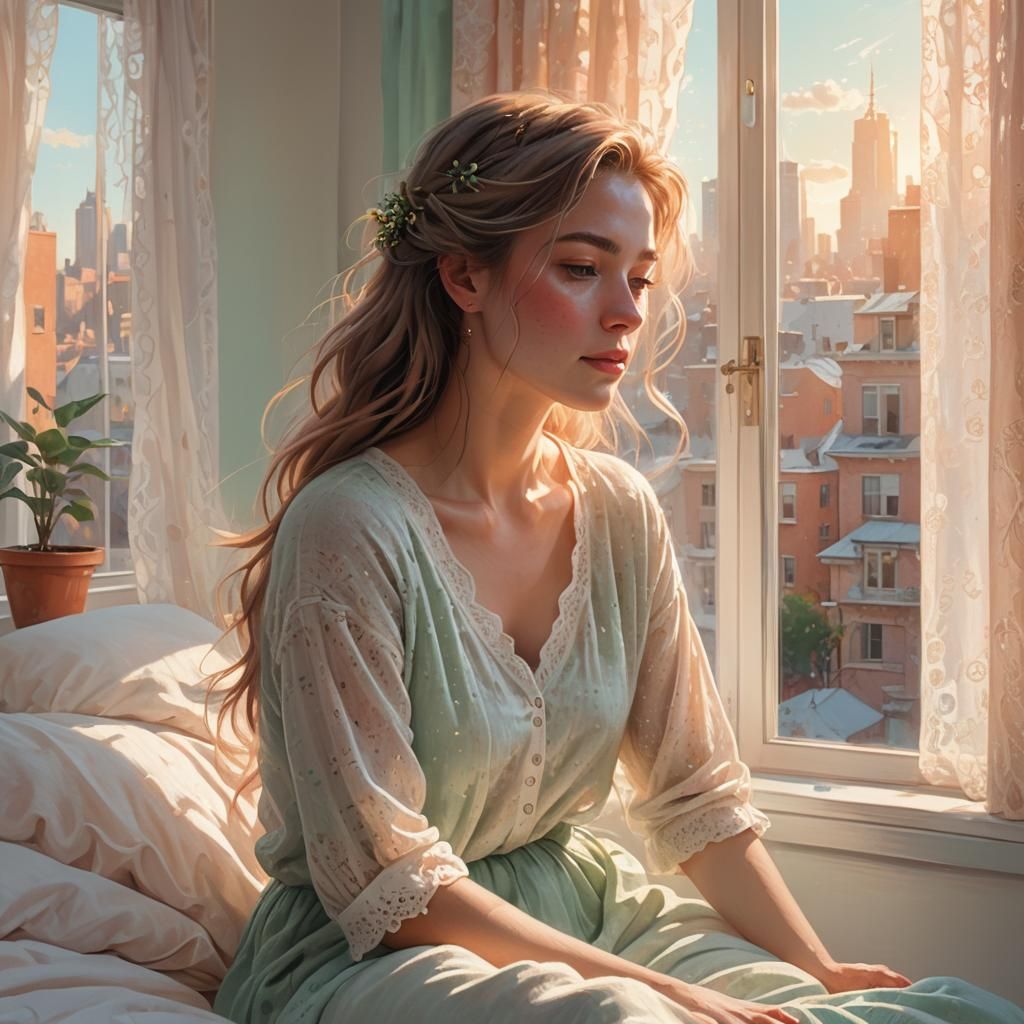 Cozy Morning Serenity in Impressionist Style