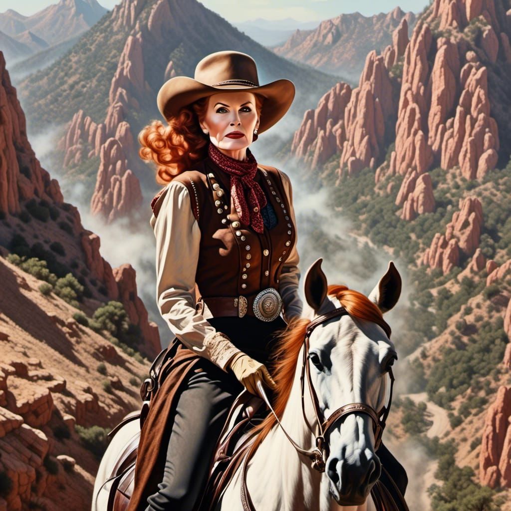 Old West Gunfighter Portrait on Horseback