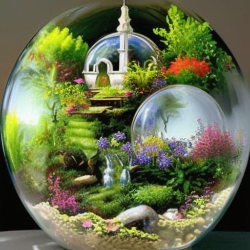 Glass sphere India Fairyland garden terrarium