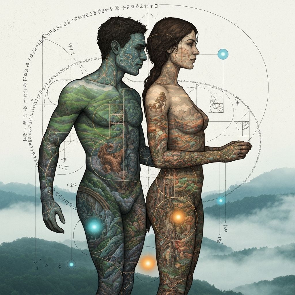 Ethereal Figures in Dreamlike Mindscape Concept Art